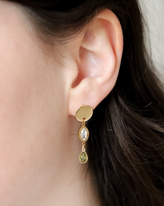 ÉLÉGANCE | Boucles d'oreille zircon colorés