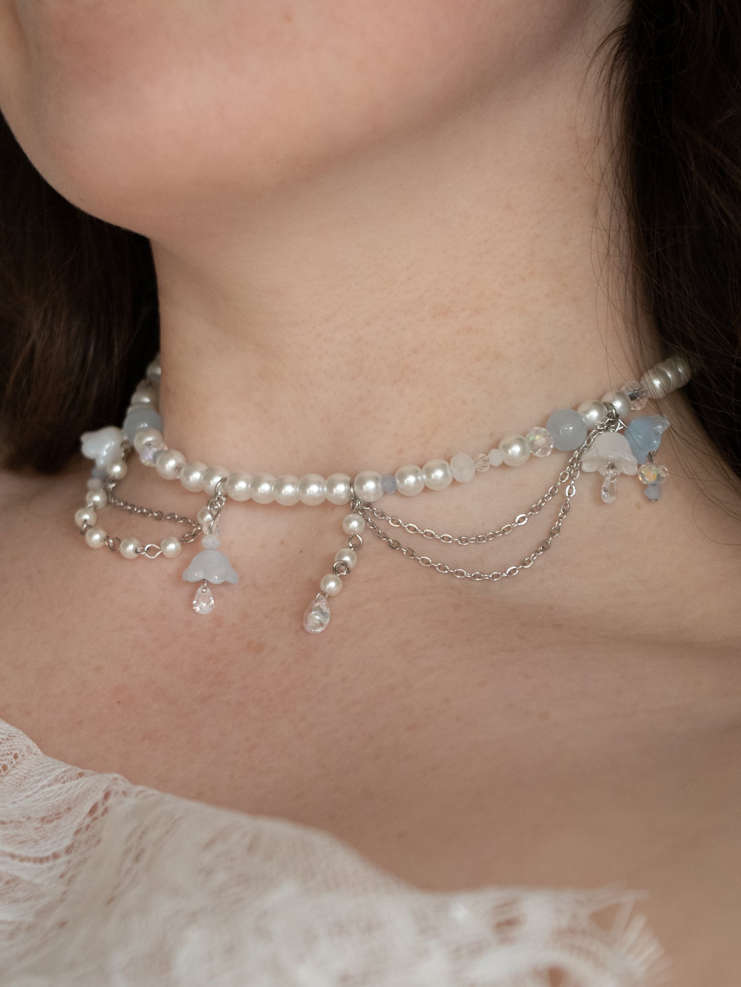 Trésors Éphémères - Collier asymétrique argenté