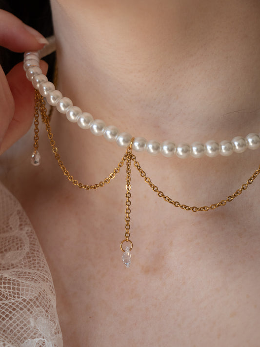 ÉVEIL | Choker avec pendentifs zircon