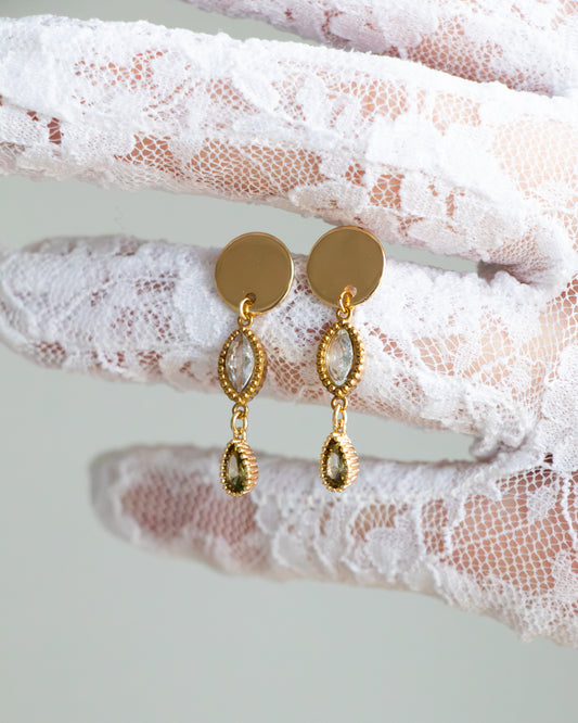 ÉLÉGANCE | Boucles d'oreille zircon colorés