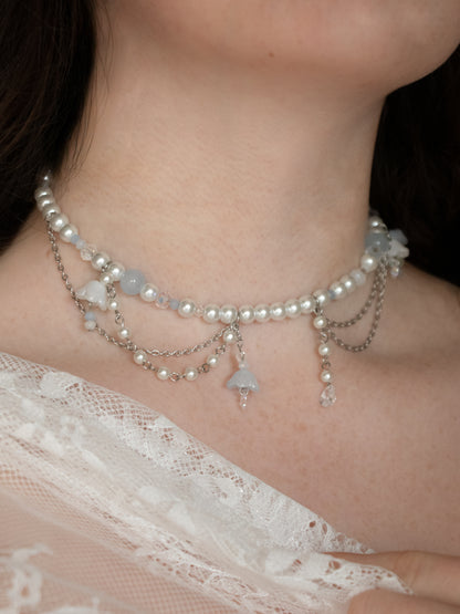 Trésors Éphémères - Collier asymétrique argenté