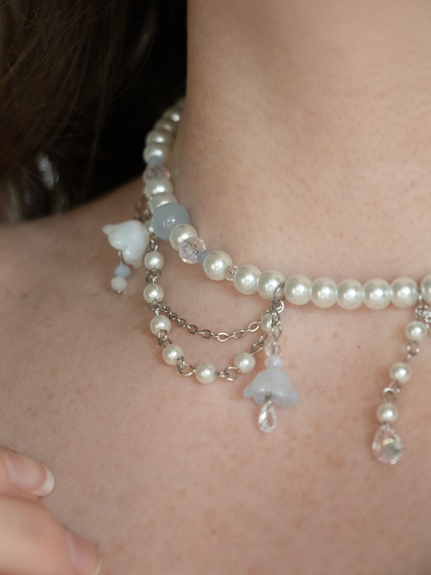 Trésors Éphémères - Collier asymétrique argenté