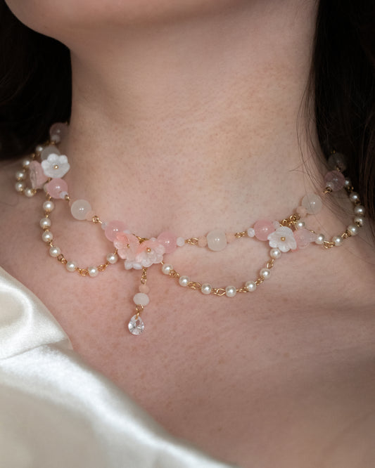 Trésors Éphémères - Collier fleuri doré