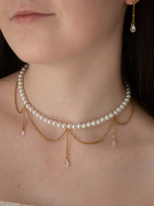 ÉVEIL | Choker avec pendentifs zircon