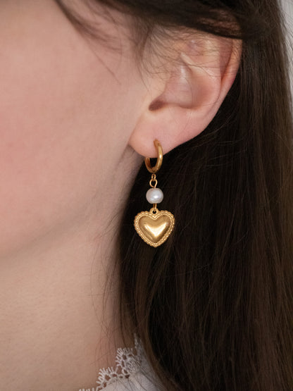ROMANCE | Boucles d'oreilles pendentif coeur