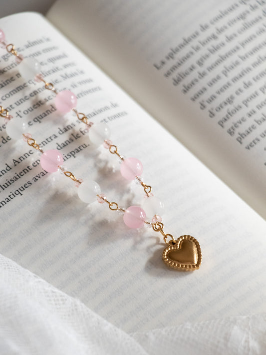 ROMANCE | Collier perles couleurs pendentif coeur